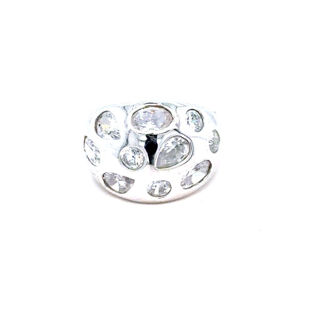 Lia‎ Sophia Silver Ring with Clear Crystals